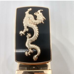 Playboy Men's belt dragon emblem Black NWT in box